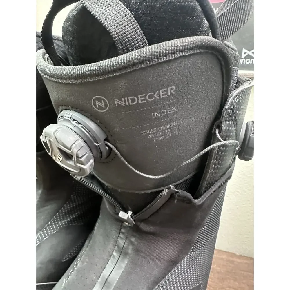 Nidecker Index Dual BOA Snowboard Boots Black - Used 2-3 Days Never Heat Molded